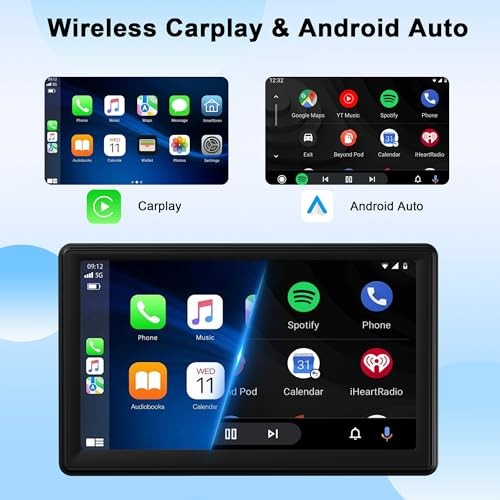 7″ Portable Touch Screen Car Stereo Support Wireless Carplay Android 1GB ROM