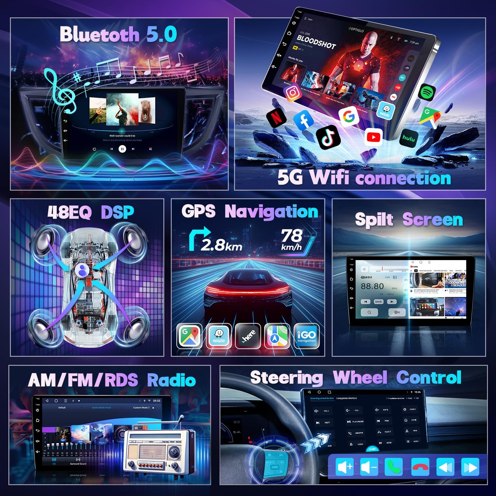 4+64G 8core CarPlay W/apple 10.33″Auto Stereo Radio For Toyota 4runner 2009-2019