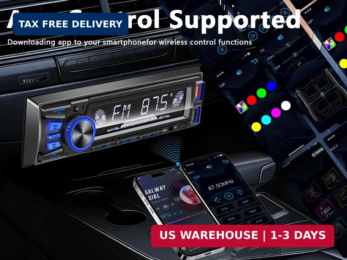 Car Radio Bluetooth Single DIN Car Stereo with Bluetooth,Car Audio with Push to