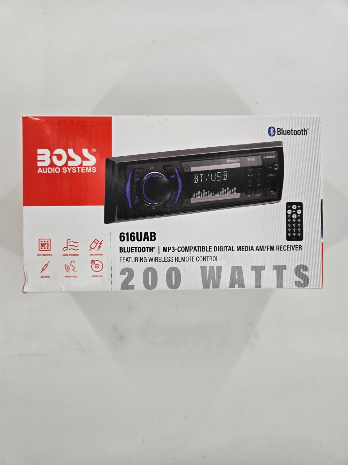 BOSS Audio Systems 616UAB Car Stereo With Bluetooth – Single DIN, MP3, Black