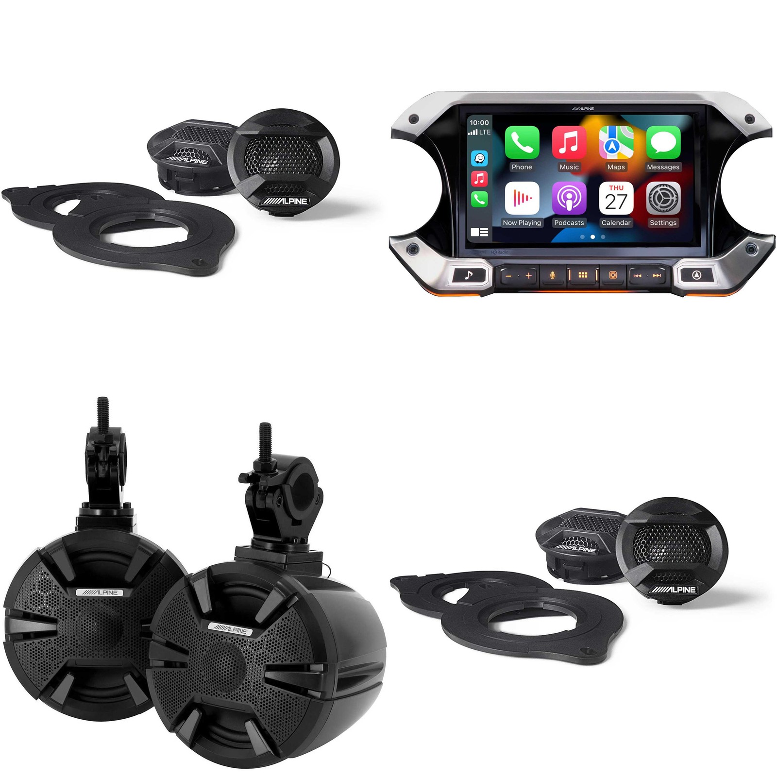 Alpine JL Wrangler i509-WRA-JL, (2 Pair ) SPV-10TW-WRA and SPV-65RGB-CAN Bundle