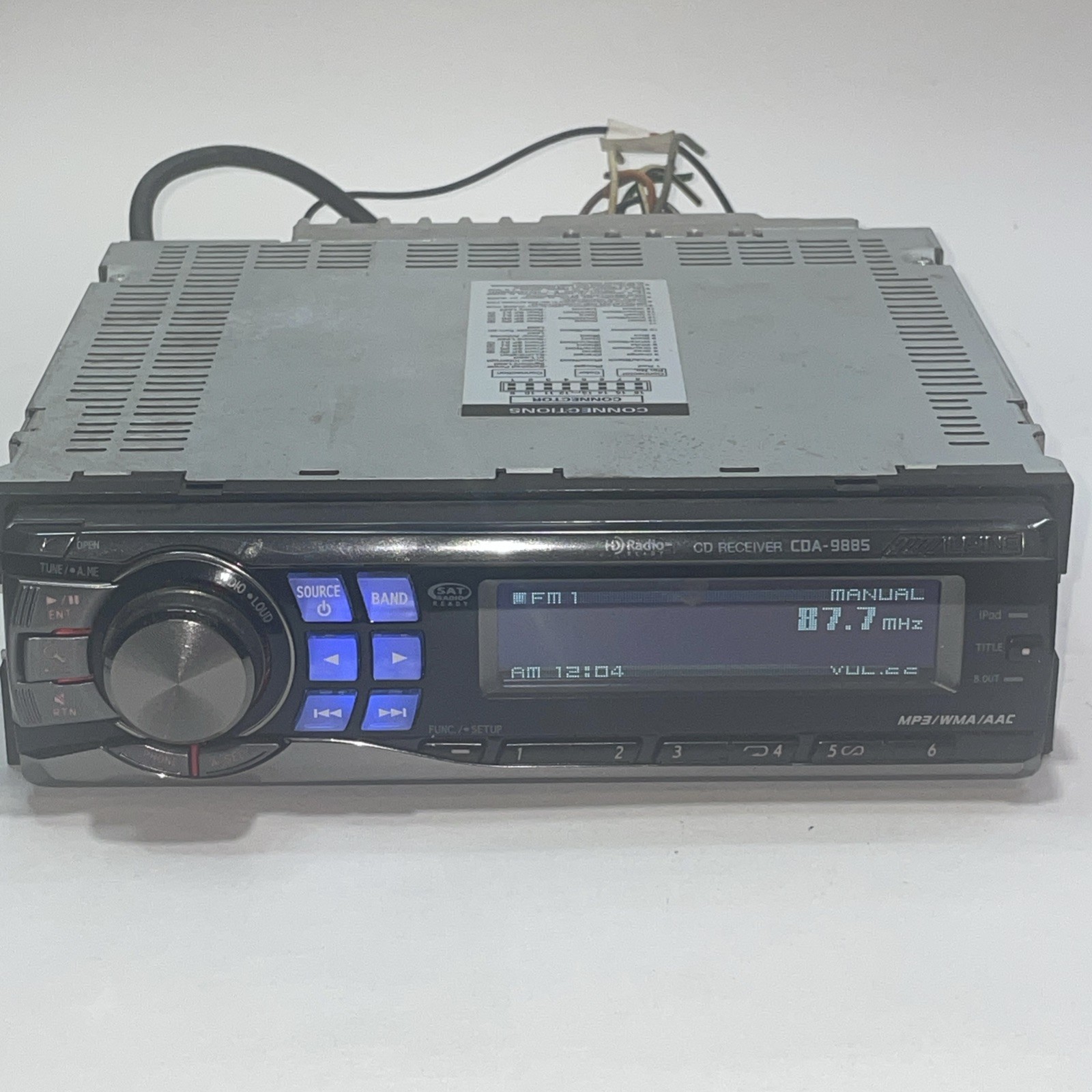 Alpine CDA-9885 CD Player In Dash Receiver Tested And Working No Harness