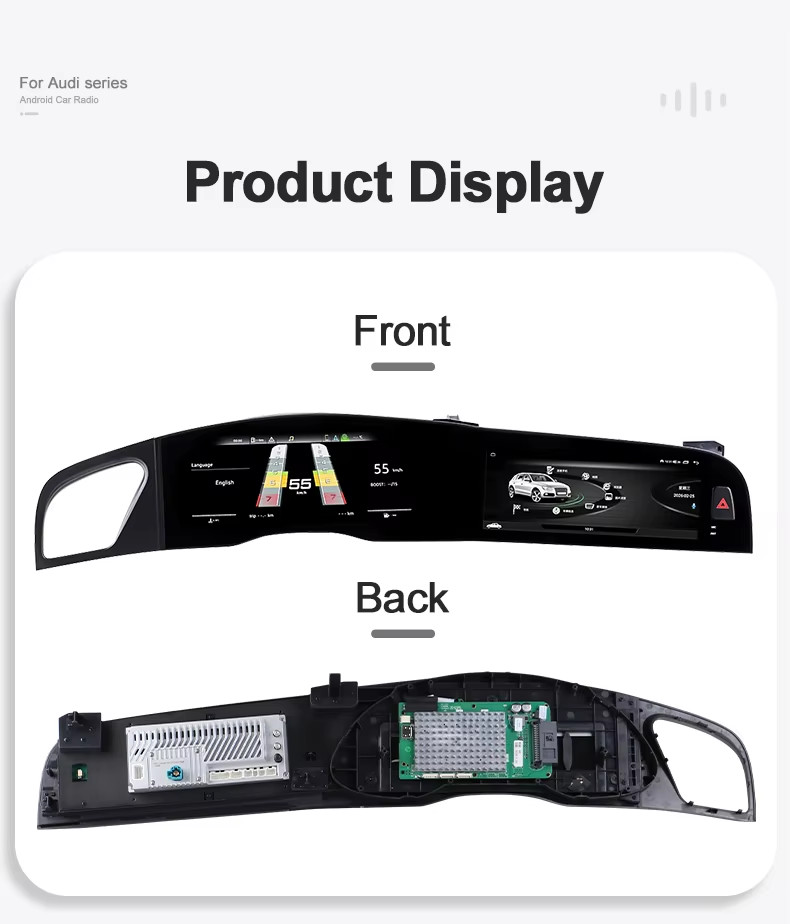 12.3″+10.25″ Dual Screen For Audi A4 2009-2016 Android Radio CarPlay GPS 4+64GB