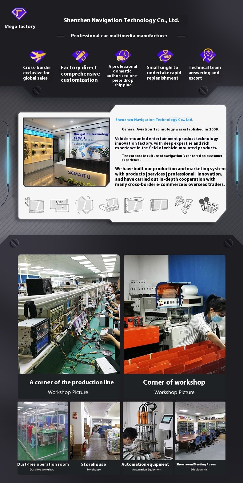 Factory private mold 7 inch double spindle machine car bluetooth mp5 player