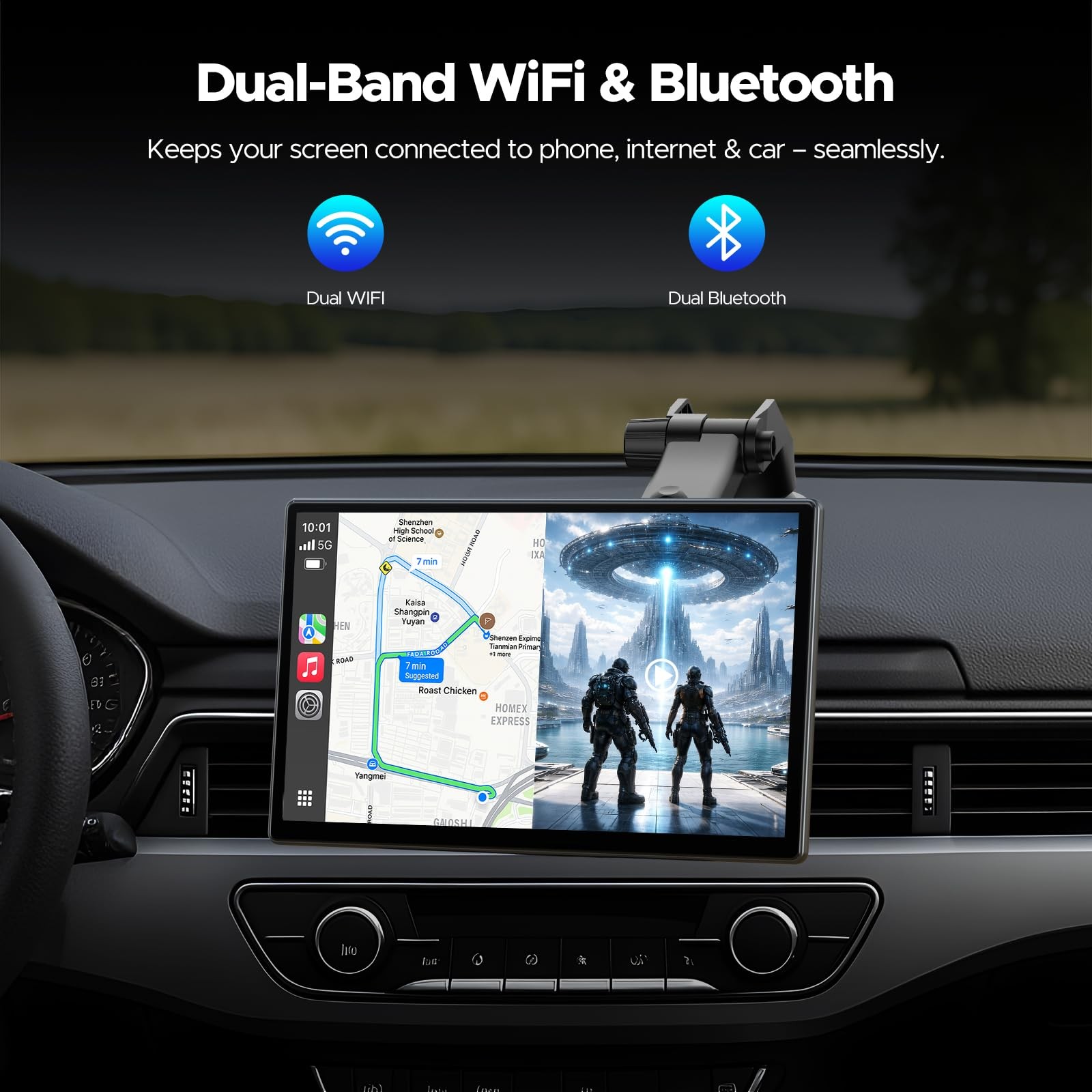 9” Carplay Screen with Net-Flix and 1080P Backup Upgraded Android Auto Scree…