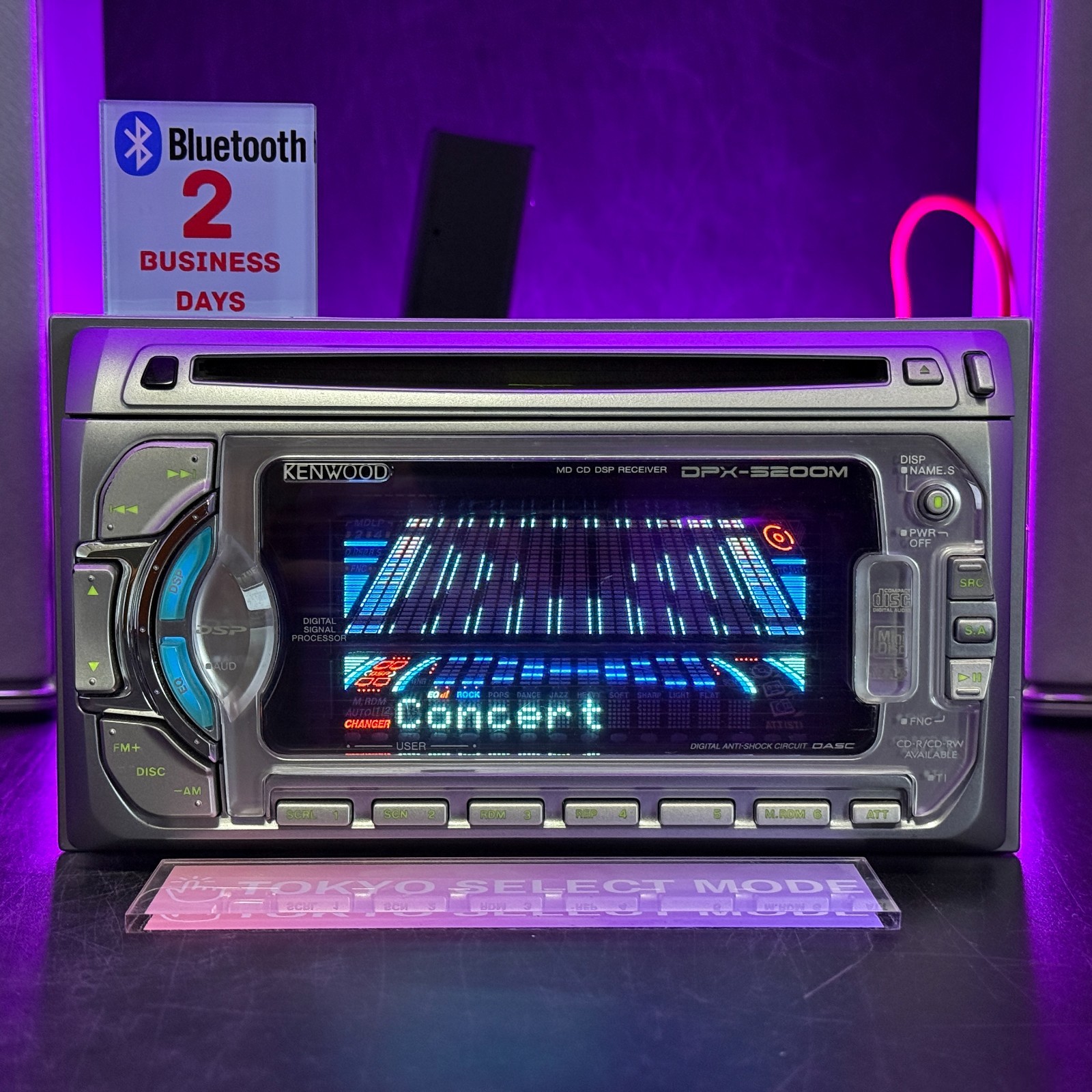 Kenwood DPX-5200M 2DIN CD MD Player Car Audio Added Bluetooth JDM Tested Stock