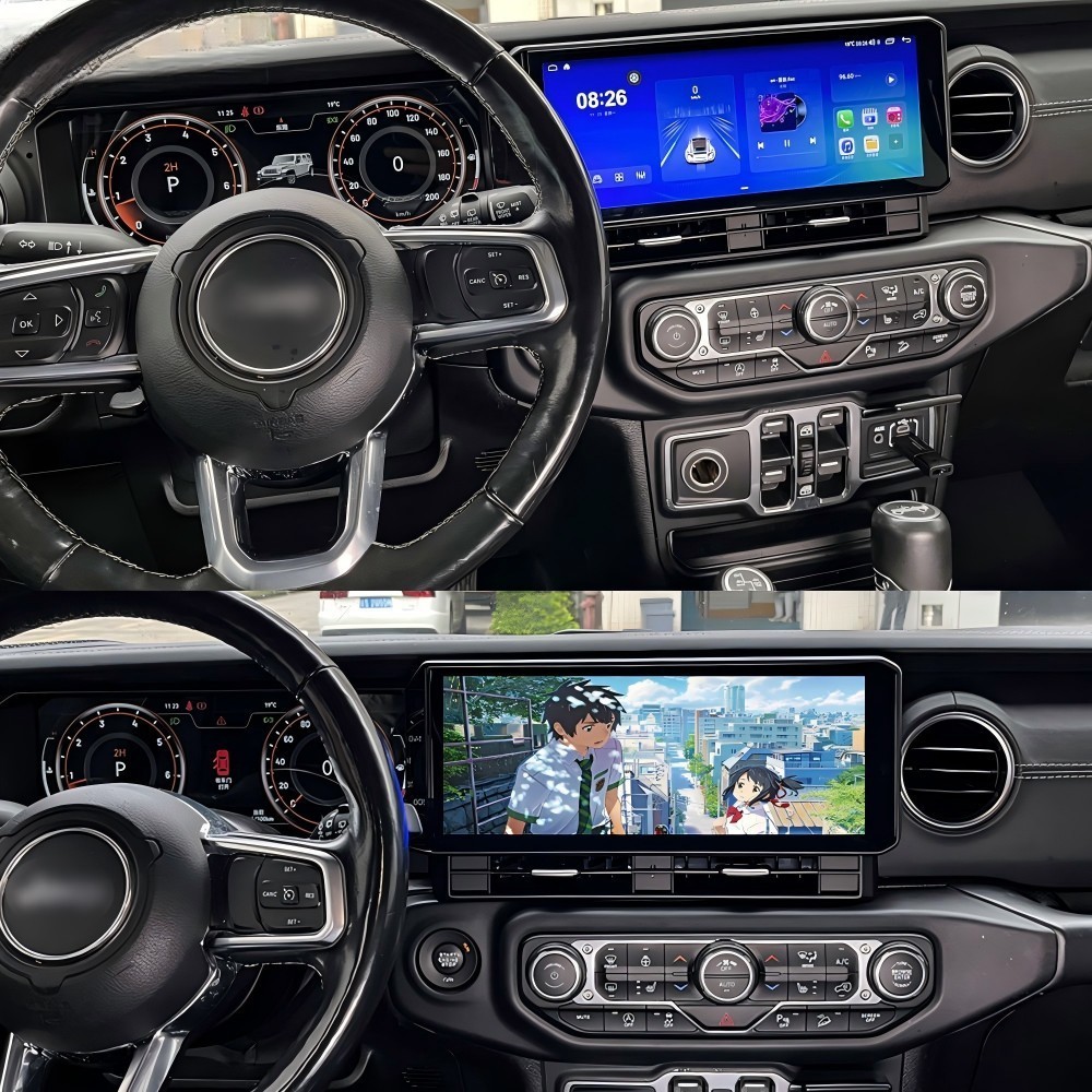 For 2018-2023 Jeep Wrangler JL Gladiator Dual Screen Digital Cluster Car Radio