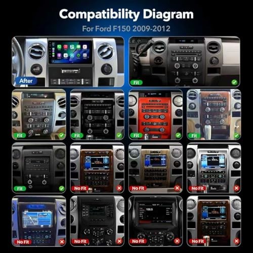 8 Core 4+64GB Car Radio Stereo Upgrade for Ford F150 2009 2010 2011 2012, Plug
