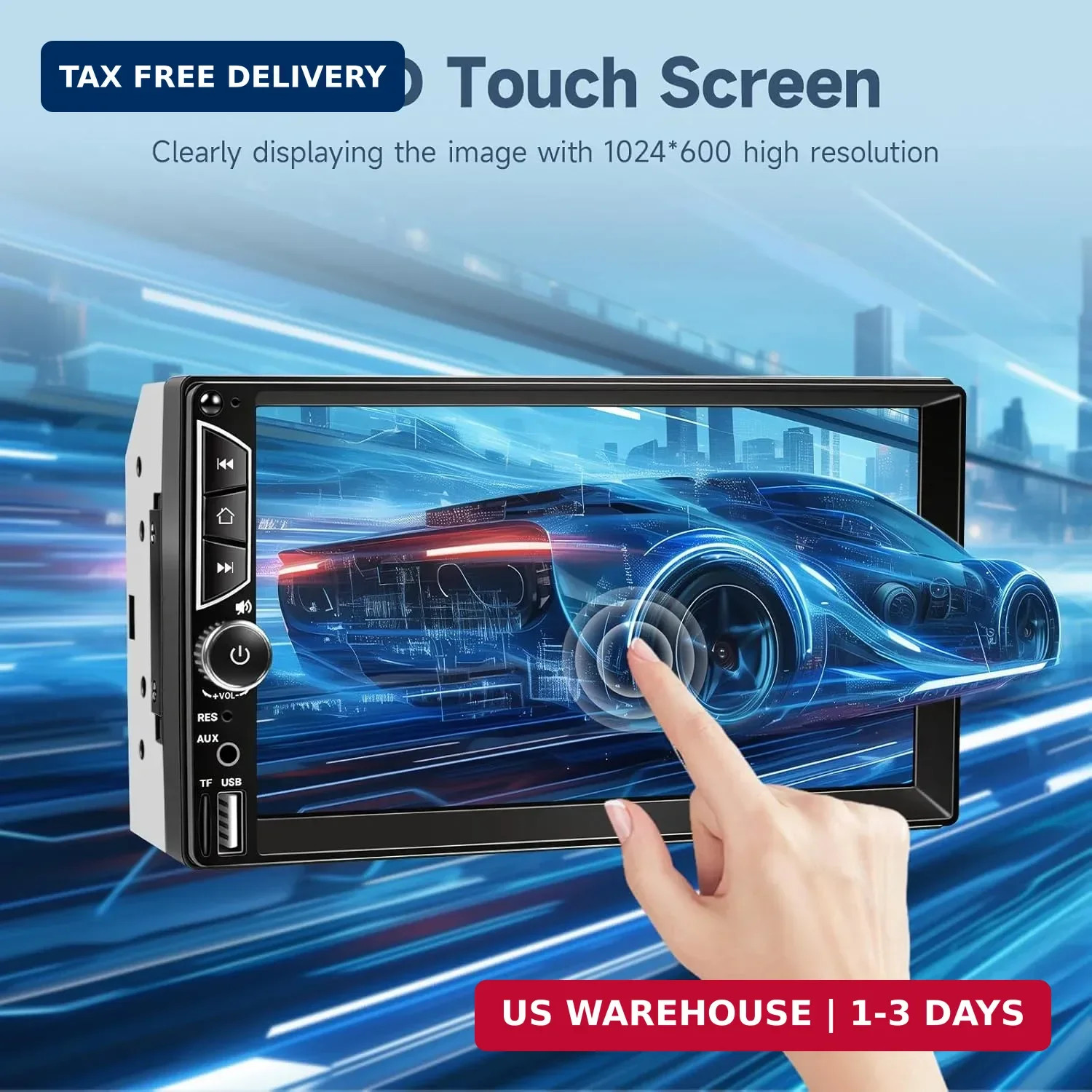 Leadfan 7inch Car Stereo Double Din Radio Touchscreen with Backup Camera Multime