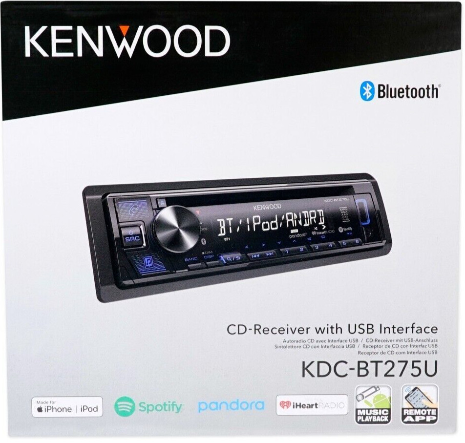 Kenwood KDC-BT275U Bluetooth CD Player Android iPhone Pandora AM FM MP3 USB Aux