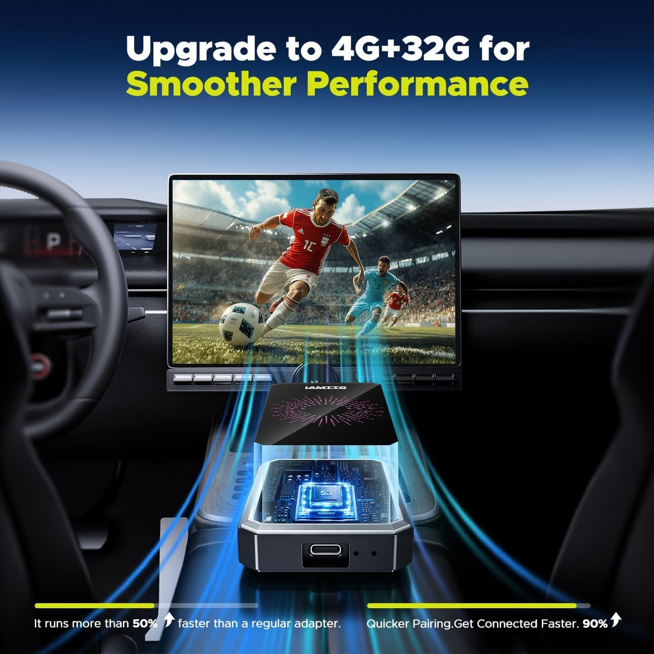 Lamtto Android12 Wireless CarPlay AI Box Adapter/Android Auto-Multimedia Adapter