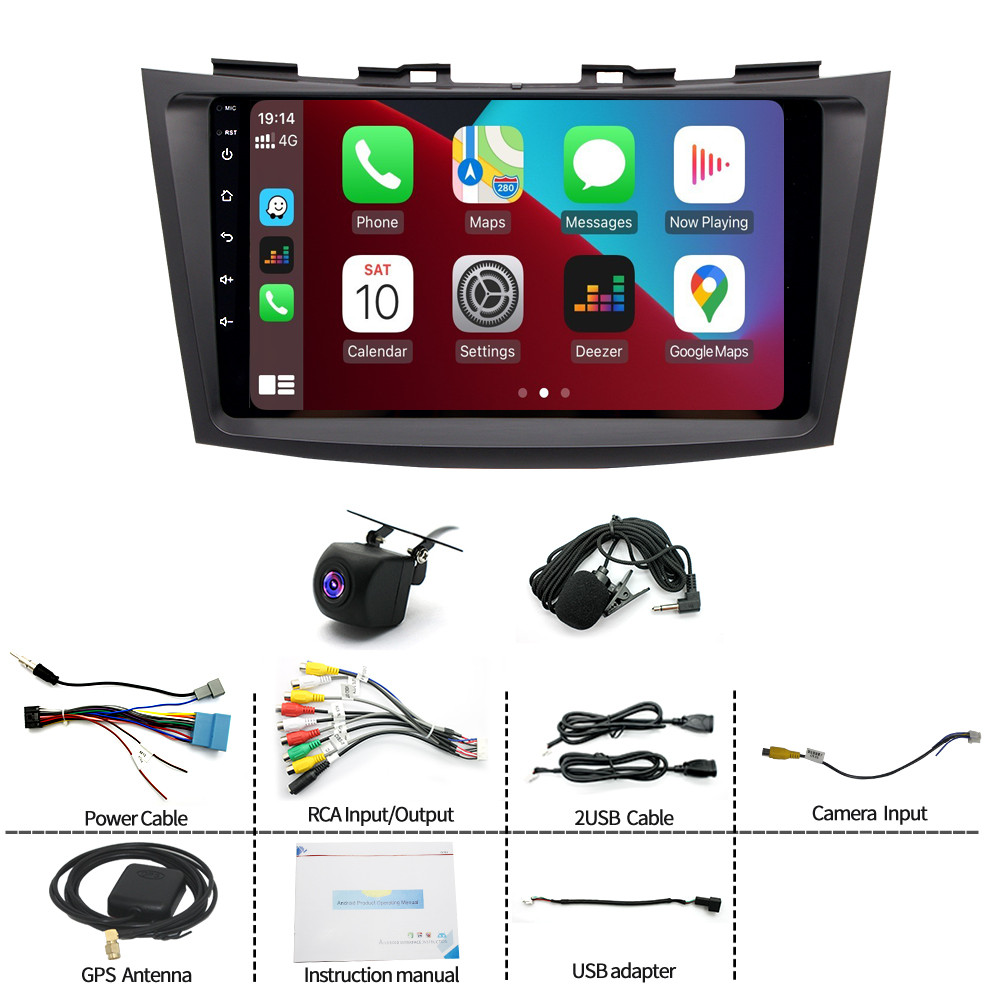 2+64G For 2010-16 Suzuki Swift Radio Car Navi Head Unit, Carplay & Android Auto