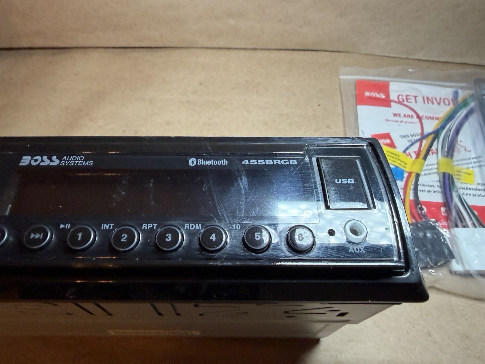Boss Audio 455BRGB 1-DIN Bluetooth/MP3/USB/AUX/AM/FM Digital Media Receiver