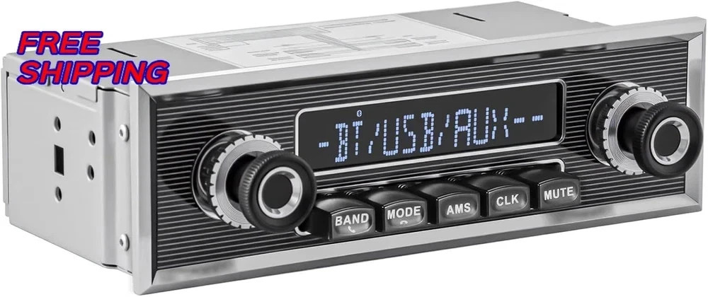 Single Din Classic Car Stereo Vintage Retro Style Radio for Truck Bluetooth LCD