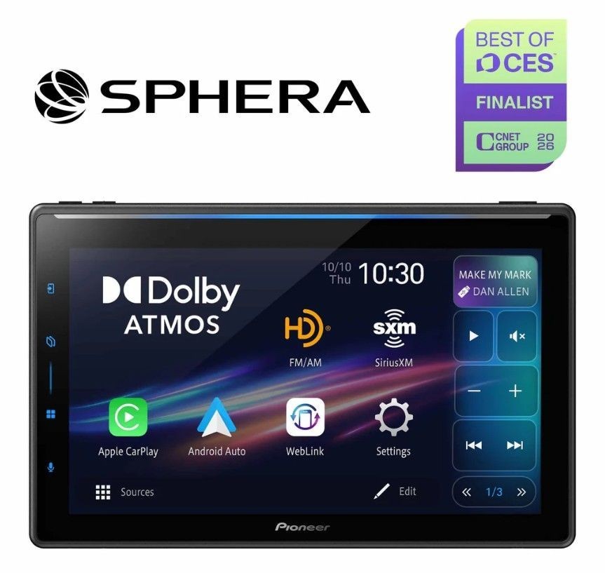 Pioneer 10.1″ Floating Screen CarPlay Split Screen, Android Auto DMH-WT8000NEX