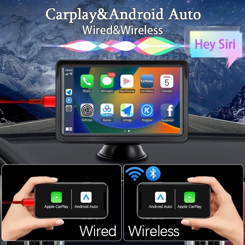 CarPlay Radio Multimedia Video Player 7inch Portable Touch Screen