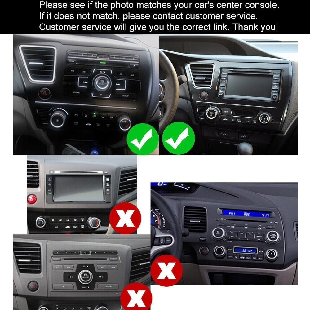 64G For Honda Civic 2013-2015 CarPlay Android Car Radio Stereo GPS Navi 1280*800