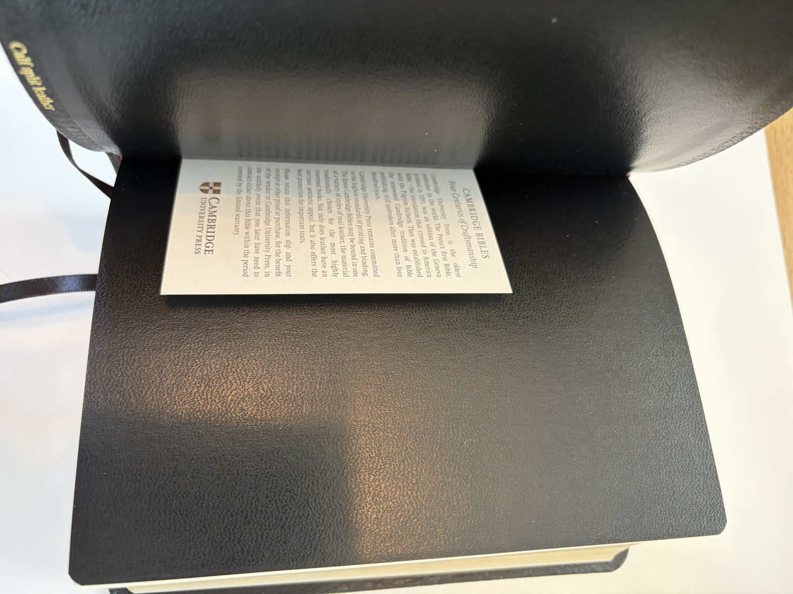NASB 1995 Clarion Cambridge: Black Calf Split Leather