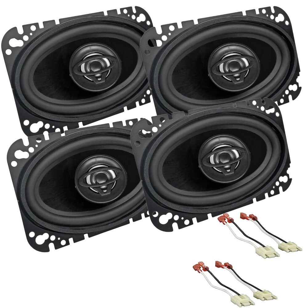 4) 250WATT 4×6″ Speakers + Double DIN Radio Install kit For 1988-94 GM C/K 1500