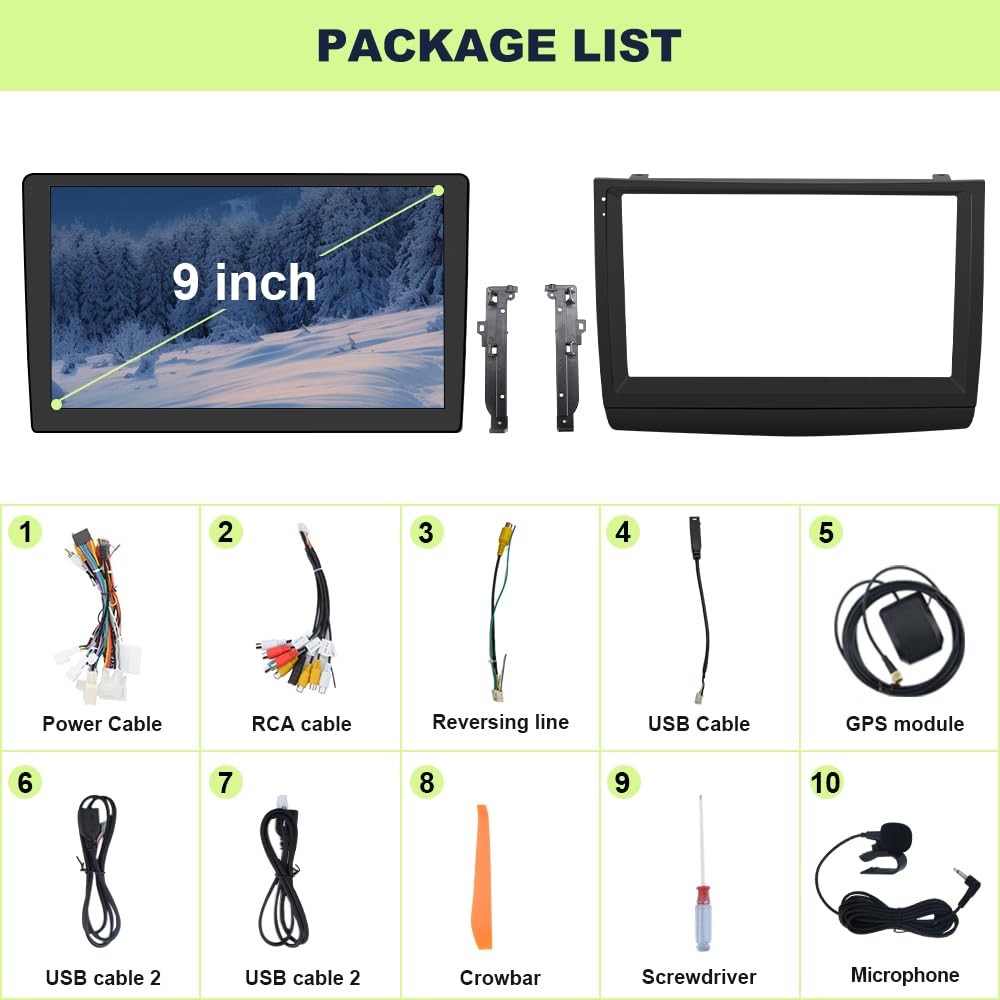 Pyniro 2G+64GB Car Radio Stereo for Toyota Prius 2003-2009 9Inch Android…