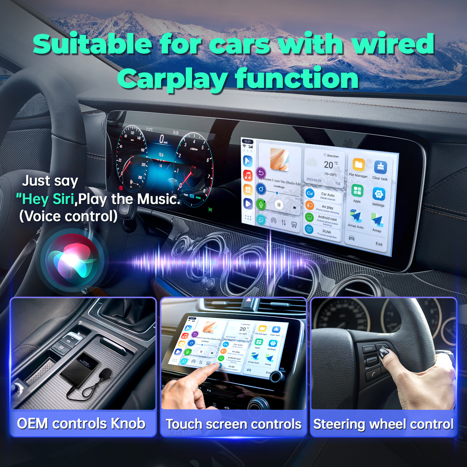 8 Core 4+64GB Wireless Carplay AI BOX Android Auto Adapter WiFi Youtube Netflix