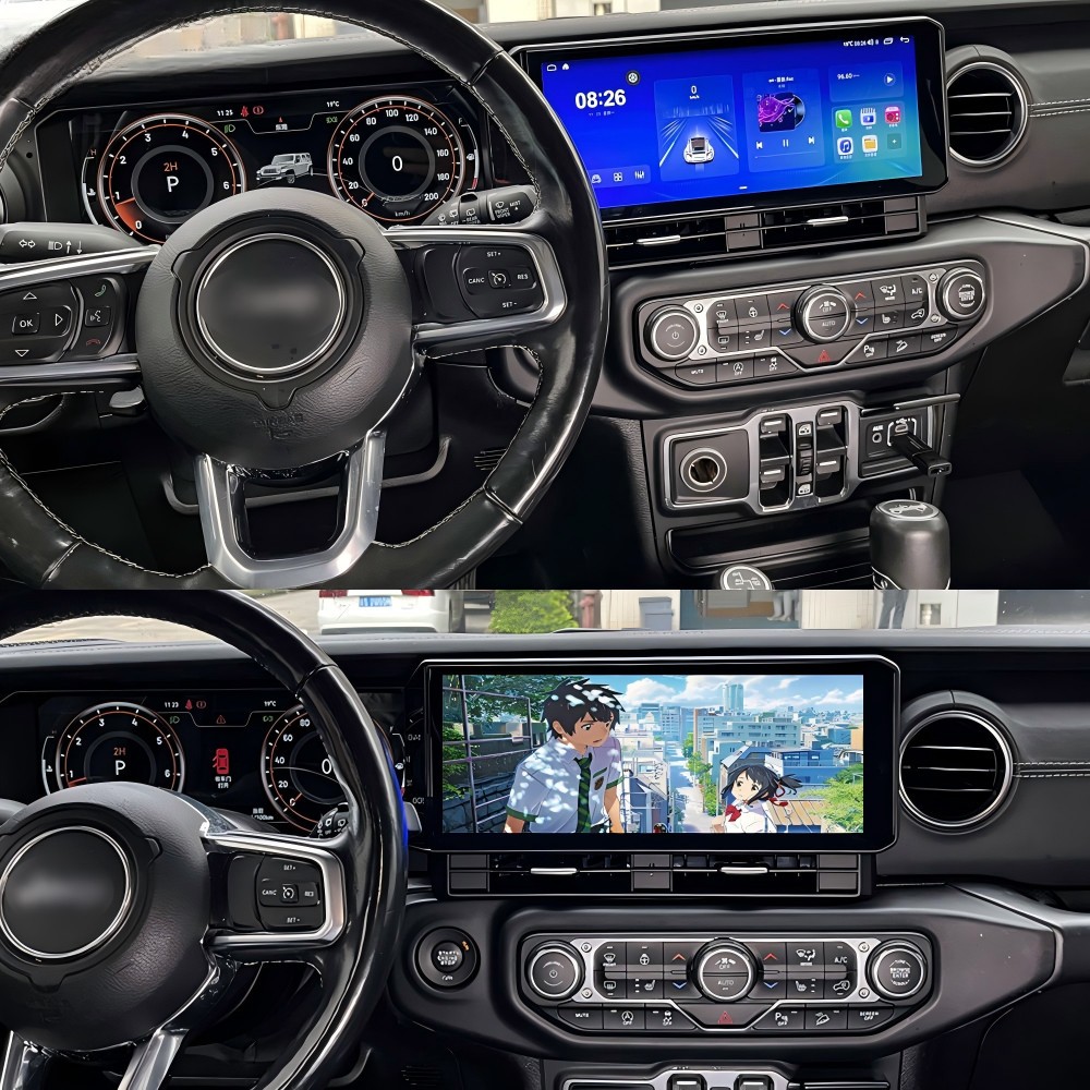24.6″ For Jeep Wrangler JL Gladiator 2018-23 Dual Screen Digital Cluster 8+128G
