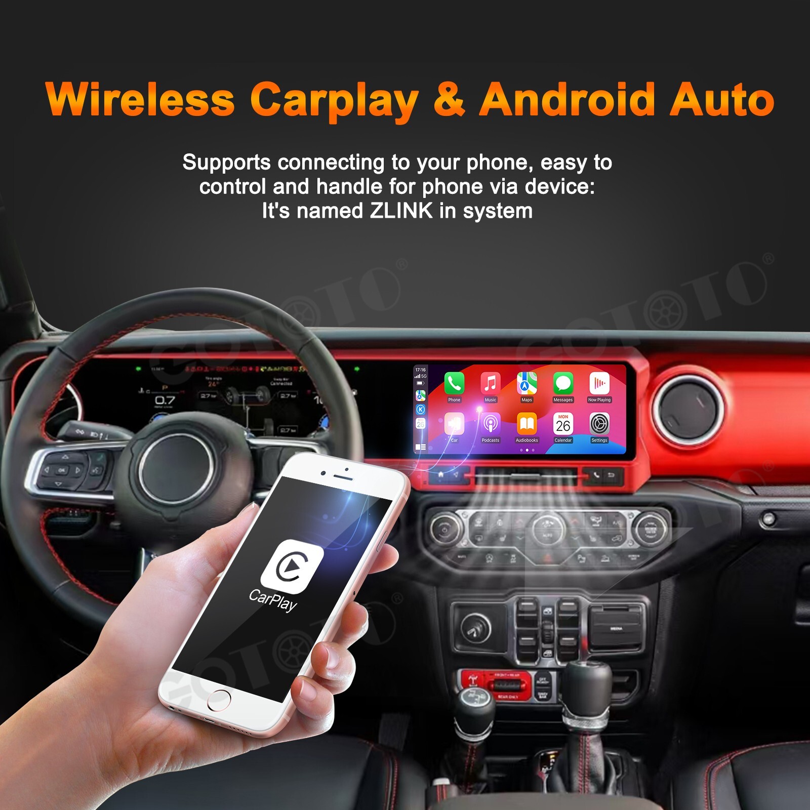 Dual Screen Car Radio for Jeep Wrangler JL Gladiator 2018-2023 Stereo Upgrade