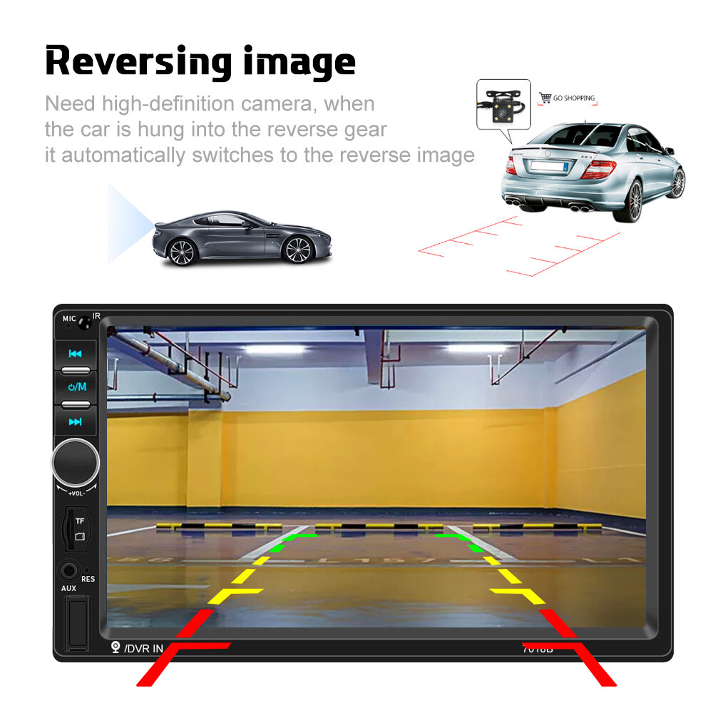 7″ Double 2 DIN Touch Screen Car Stereos Radio MP5 Player Bluetooth with Camera