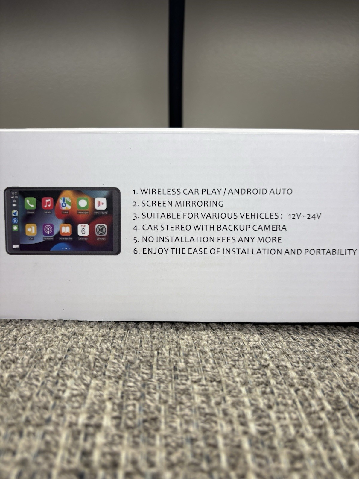 🚗 7” Wireless CarPlay & Android Auto Screen w/Backup Camera + Easy Install