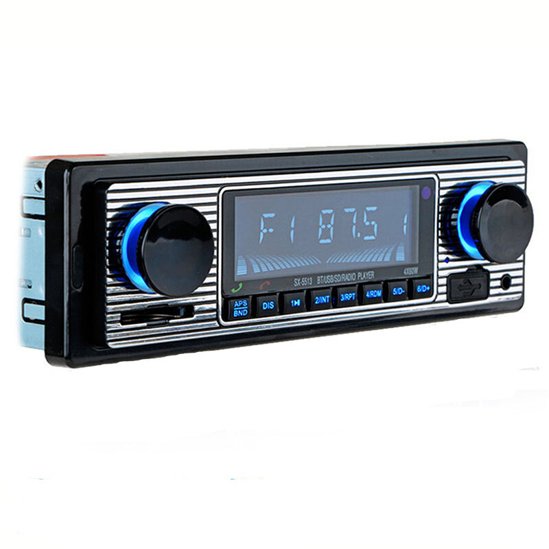 Vintage Car FM Radio MP3 Player Bluetooth USB Stereo Audio Receiver AUX Music