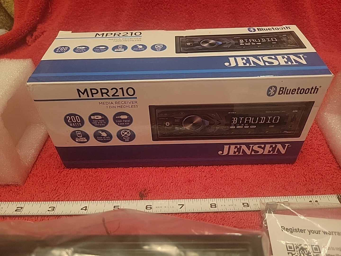 JENSEN MPR210 7 Character LCD Single DIN Car Stereo Radio
