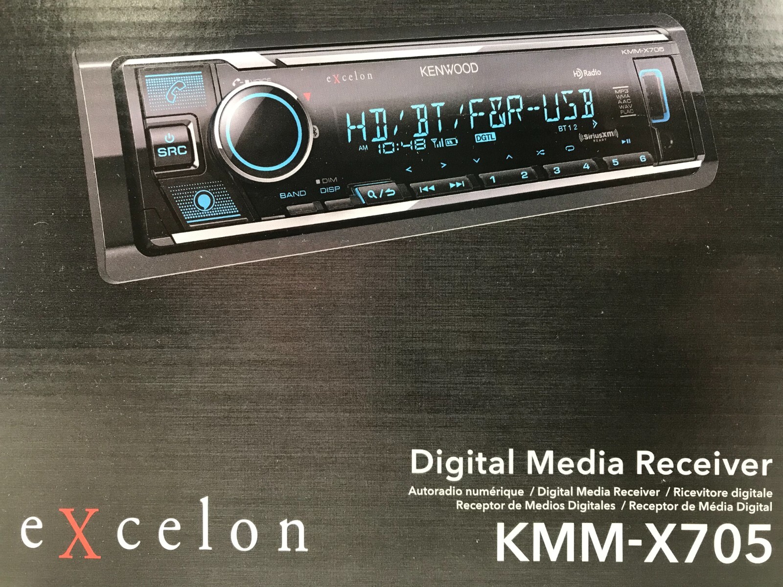 Kenwood Excelon KMM-X705 Bluetooth HD Radio Media Android iPhone USB Aux 6-Ch 5v