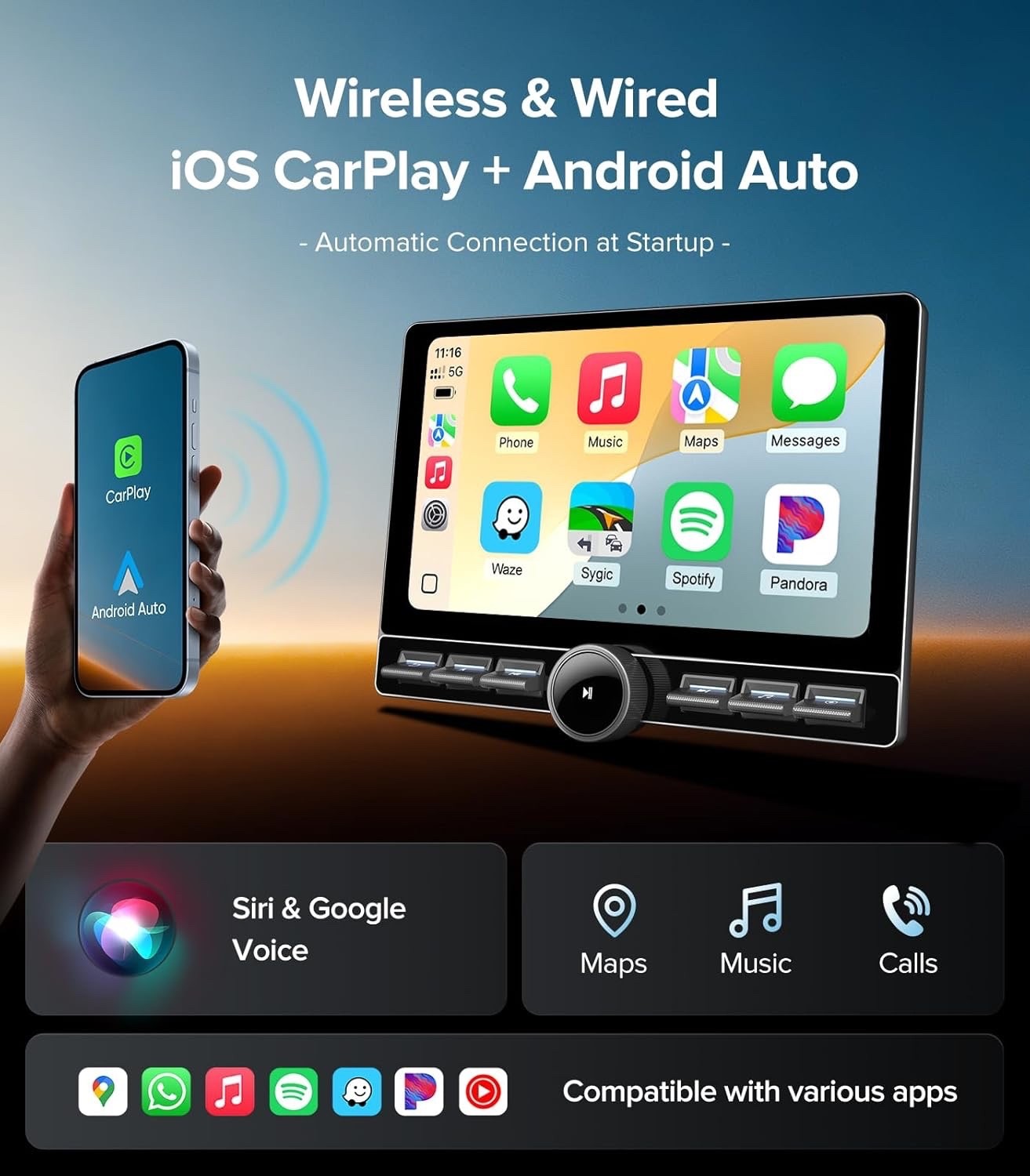 Car Stereo for Ford F150 2009-14, CarPlay & Android, w/ Knob – READ FOR MODELS