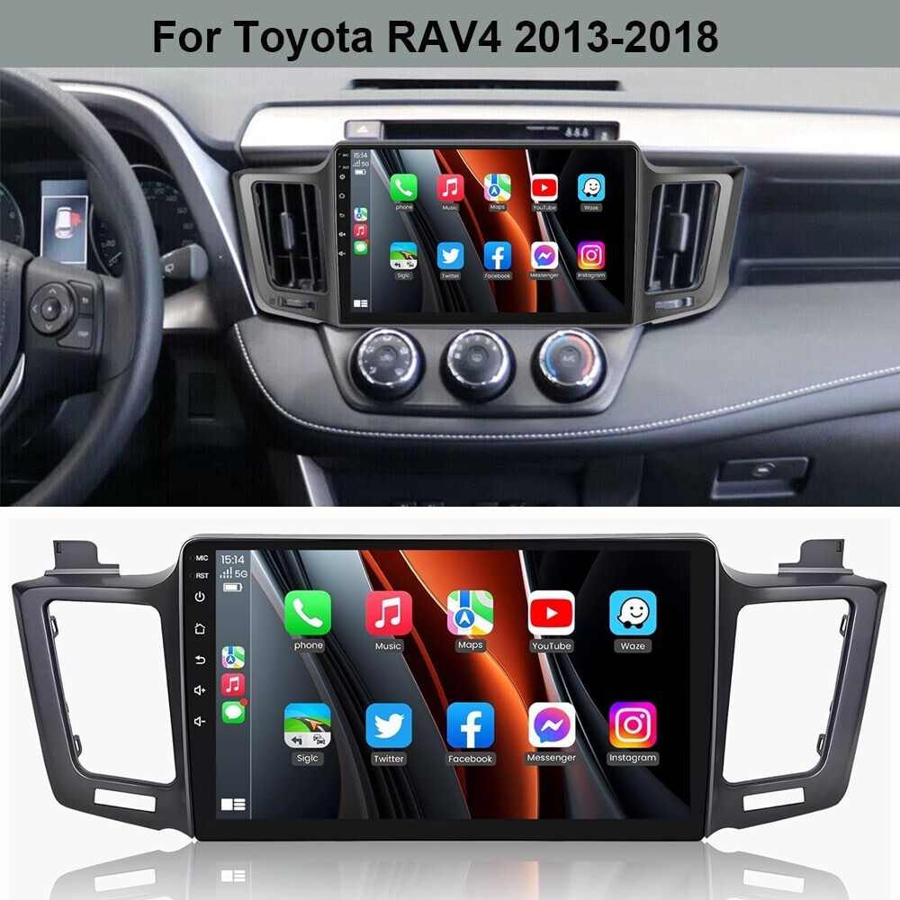 Car Radio Stereo Carplay For 2013-2018 Toyota RAV4 4+64G 10in Quad Core Player
