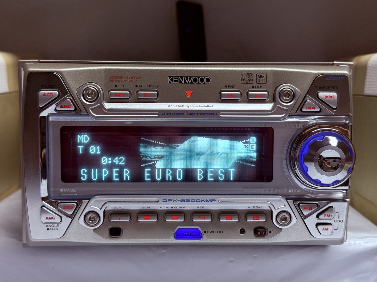Kenwood DPX-8200WMP 2DIN Car Audio CD MD MP3 AUX Player Tested JDM Japan