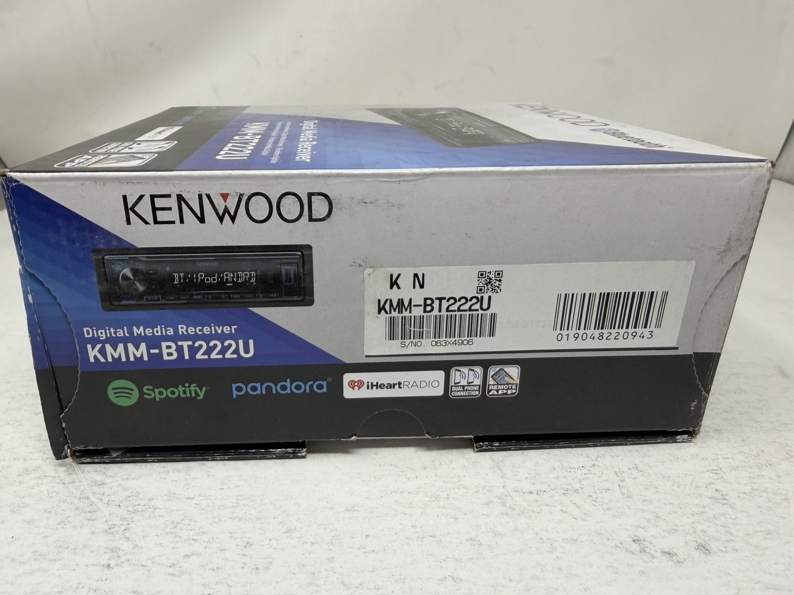 Kenwood KMM-BT222U Bluetooth Media Player Pandora Android iPhone AM FM USB Aux