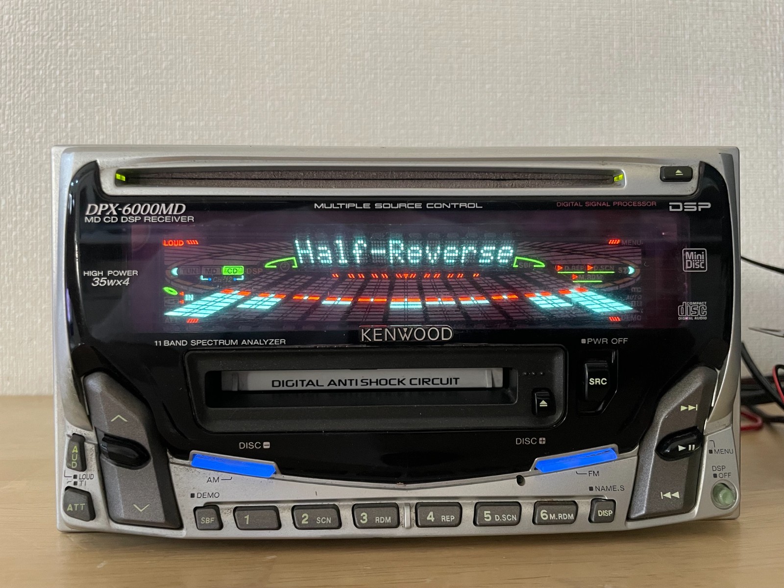 Kenwood DPX-6000MD 2DIN Car Audio CD MD Bluetooth Player Tested Working