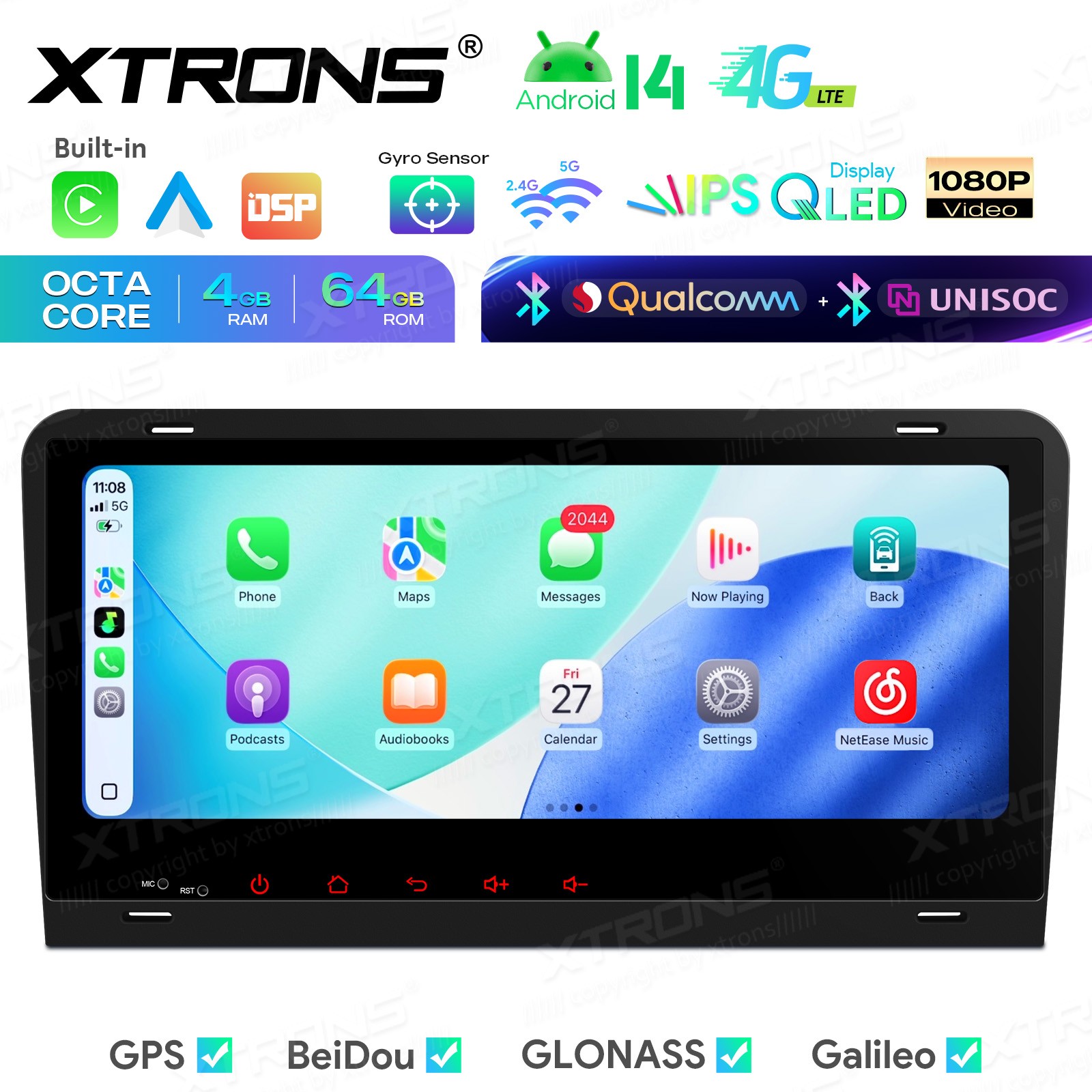 CarPlay Android Auto for Audi A3 S3 RS3 Android 14 8.8″ IPS Car Stereo Dual BT