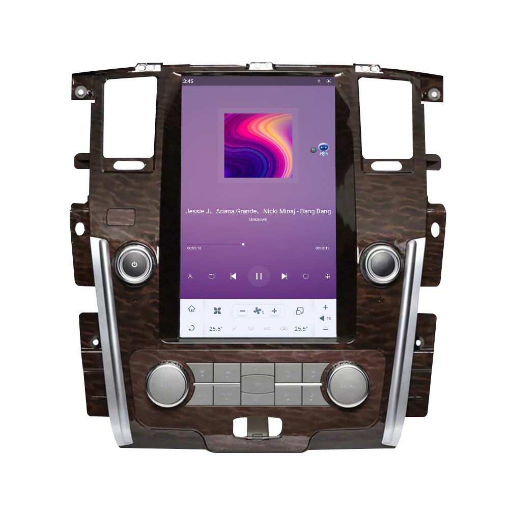 13.6″Car Radio for Nissan Patrol SE 2012-2019 Wooden GPS Navi BT Hands-free Call