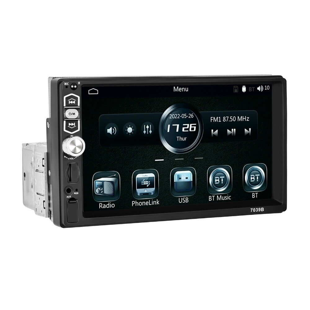 Single 1 Din 7″ Car Stereo Apple Carplay Auto Radio Touch Screen Player+ Camera