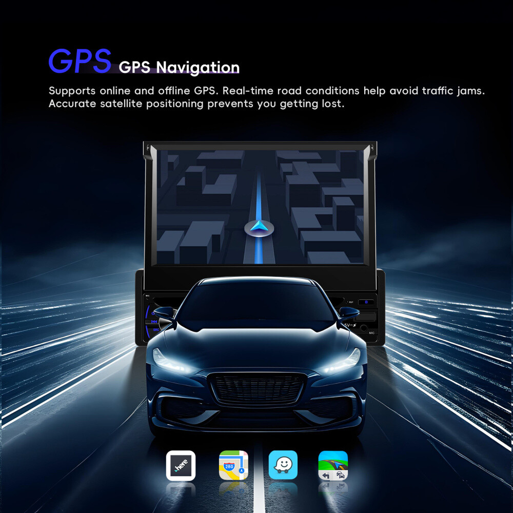 7” 4+64GB Android 15.0 Single 1 Din Car Stereo Radio GPS Navi WIFI FM RDS CAM