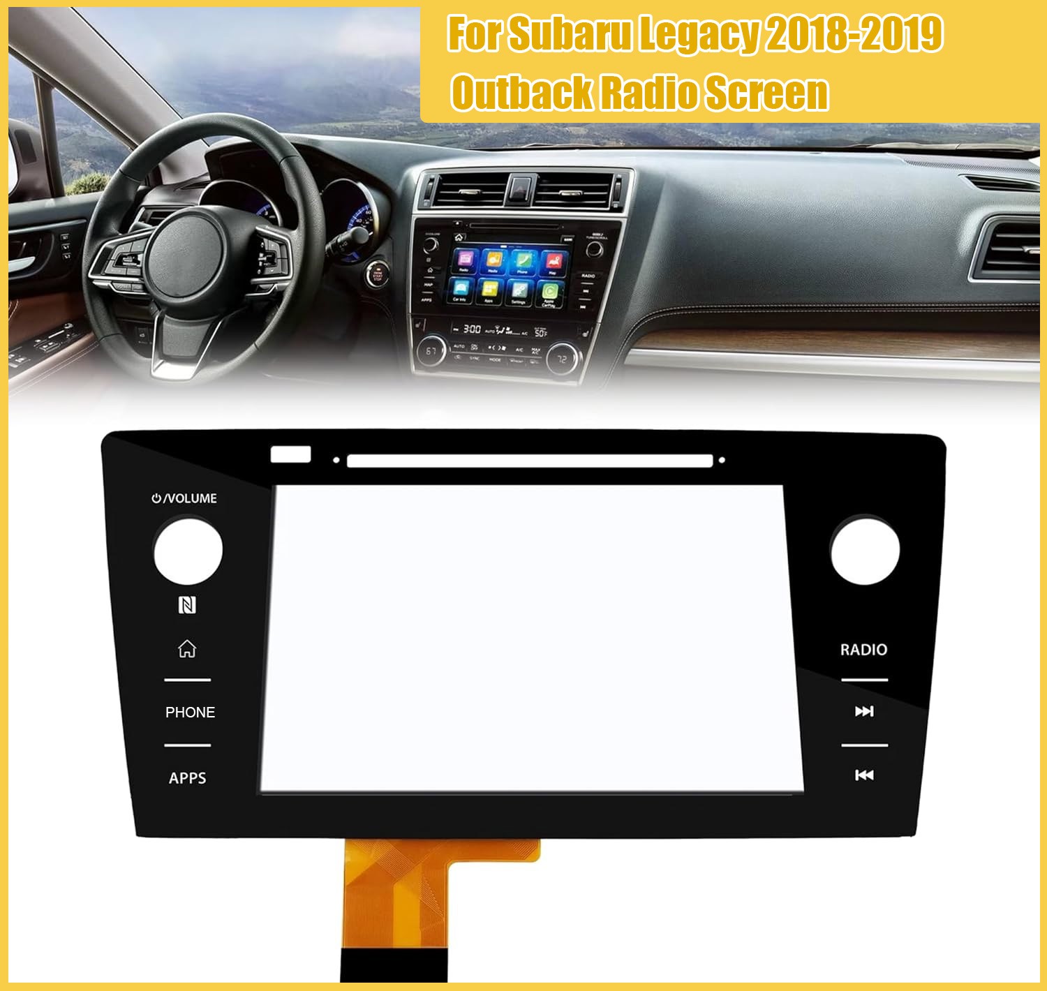 Touch Screen Digitizer Replacement for Subaru Legacy Outback Radio Screen 18-19