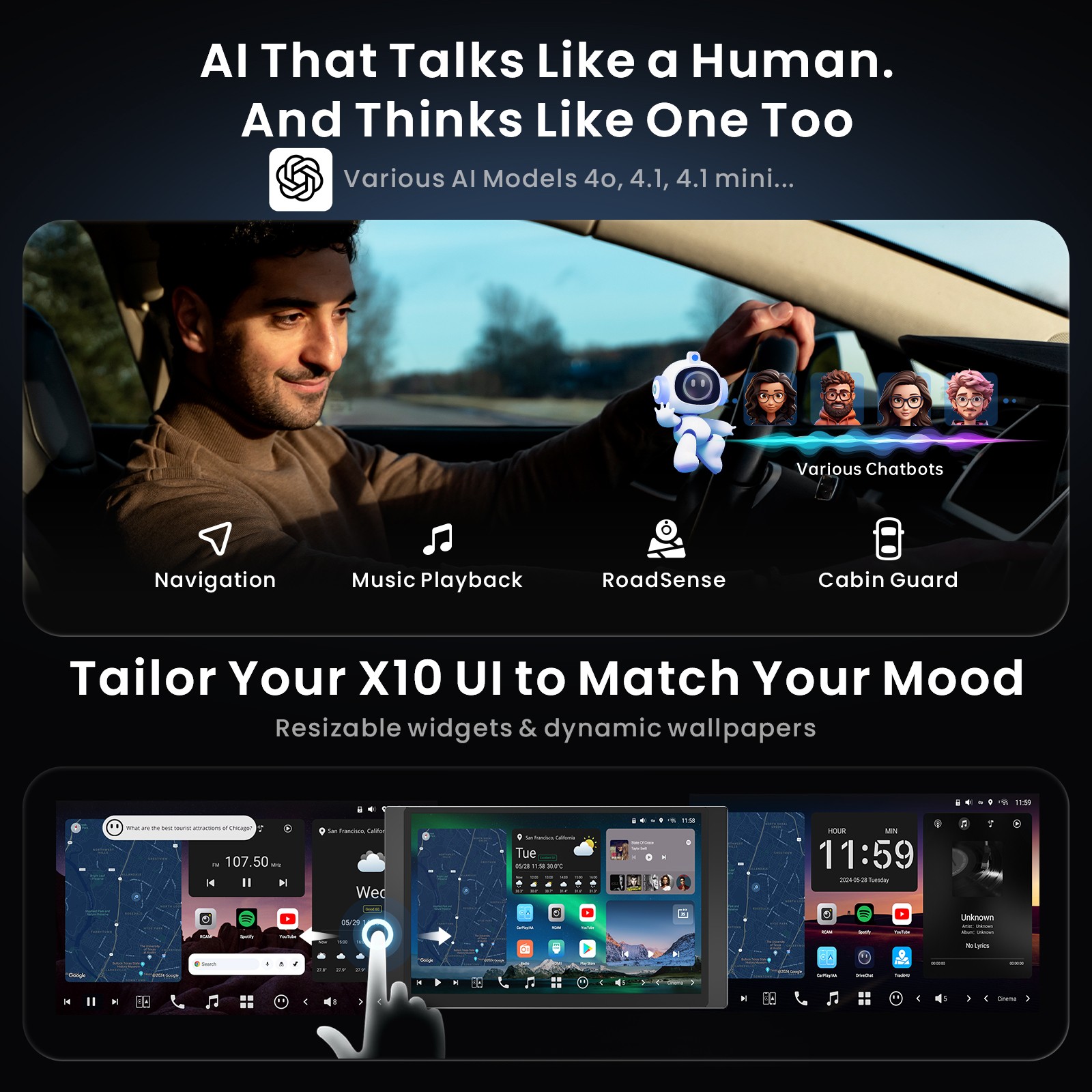 ATOTO 12.5″ Floating Screen Android 128G Car Stereo GPS Radio AI Adaptive 4G LTE