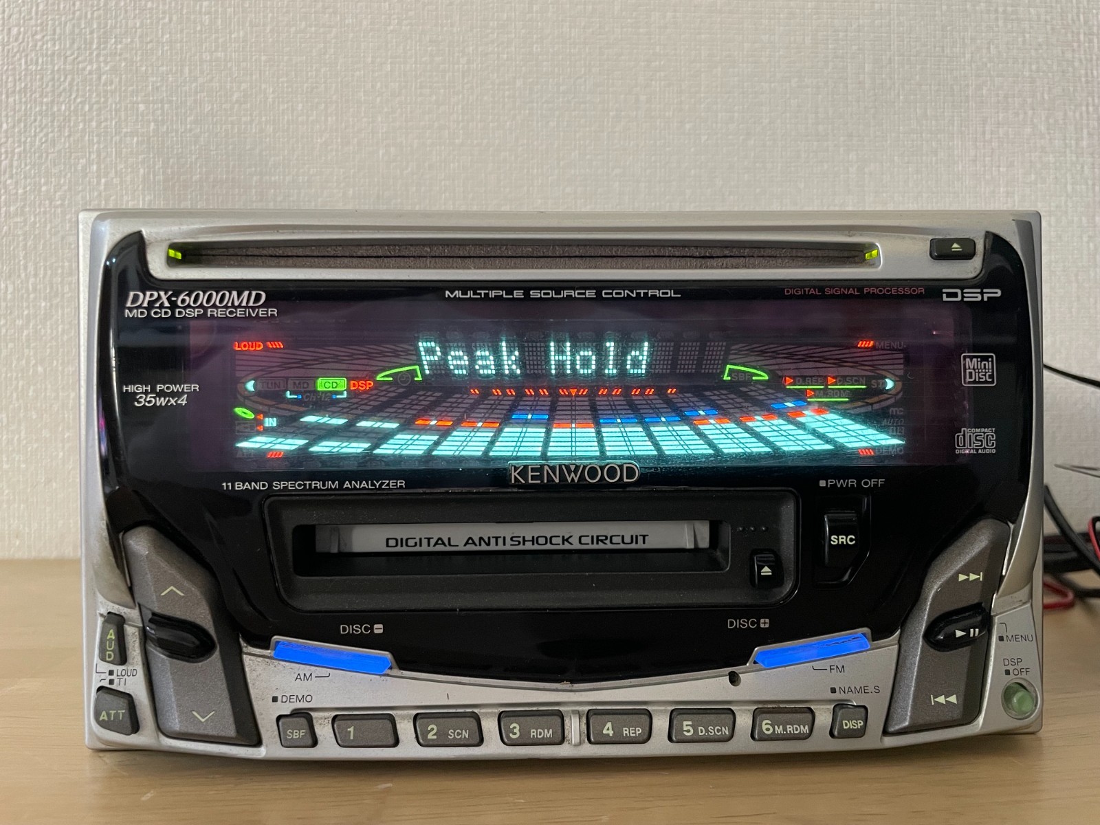Kenwood DPX-6000MD 2DIN Car Audio CD MD Bluetooth Player Tested Working