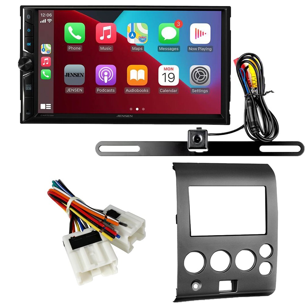 Jensen 7″ Wireless Apple Carplay Stereo Install Kit for 2004-2006 Nissan Titan