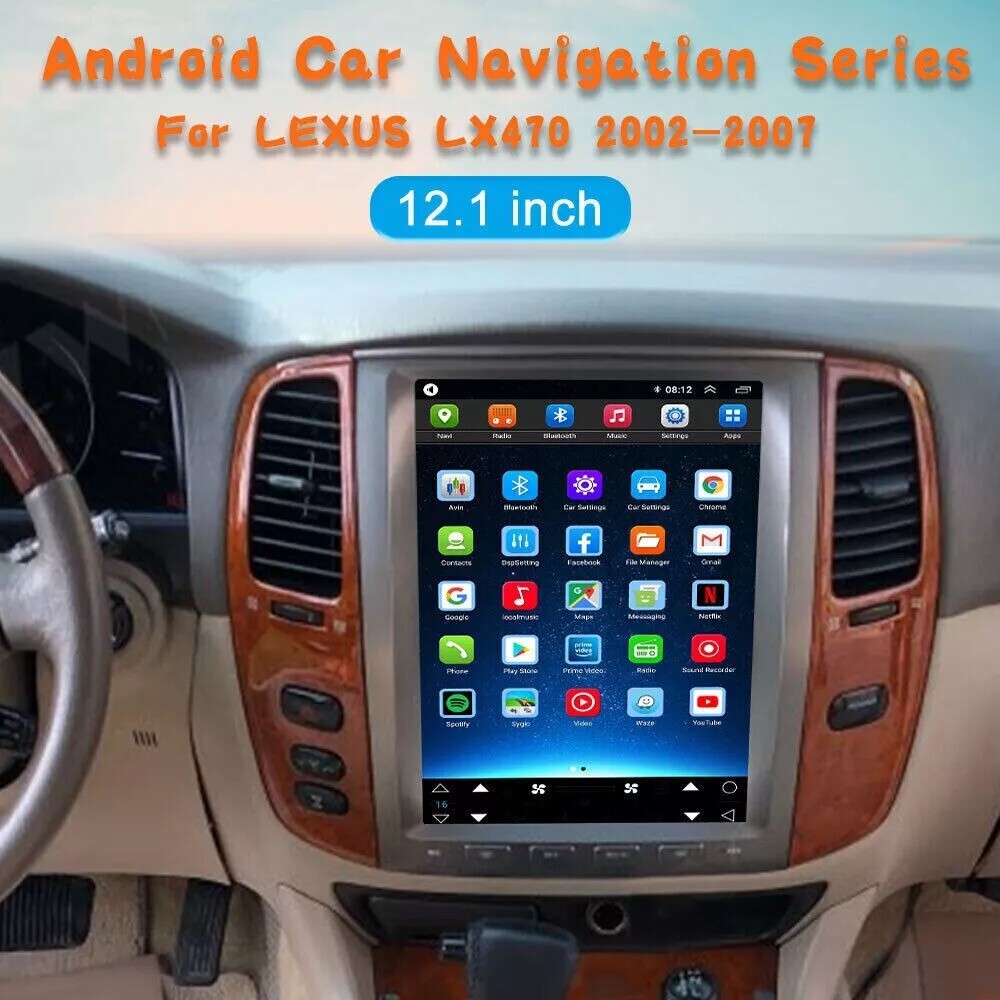 12.1” Android GPS Navi Stereo 32GB for Toyota Land Cruiser LC100 & Lexus LX470