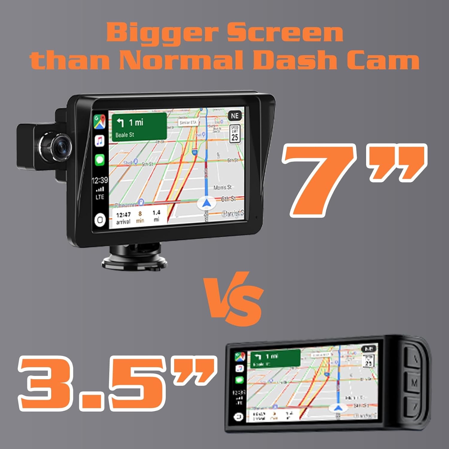 7″ Apple Carplay Screen for car, Wireless Apple Car Play Touchscreen with Androi