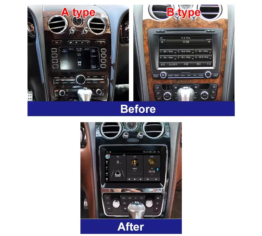 9″ Stereo CarPlay 4+64GB For 05-12 Bentley Flying Spur Continental GT Car Radio