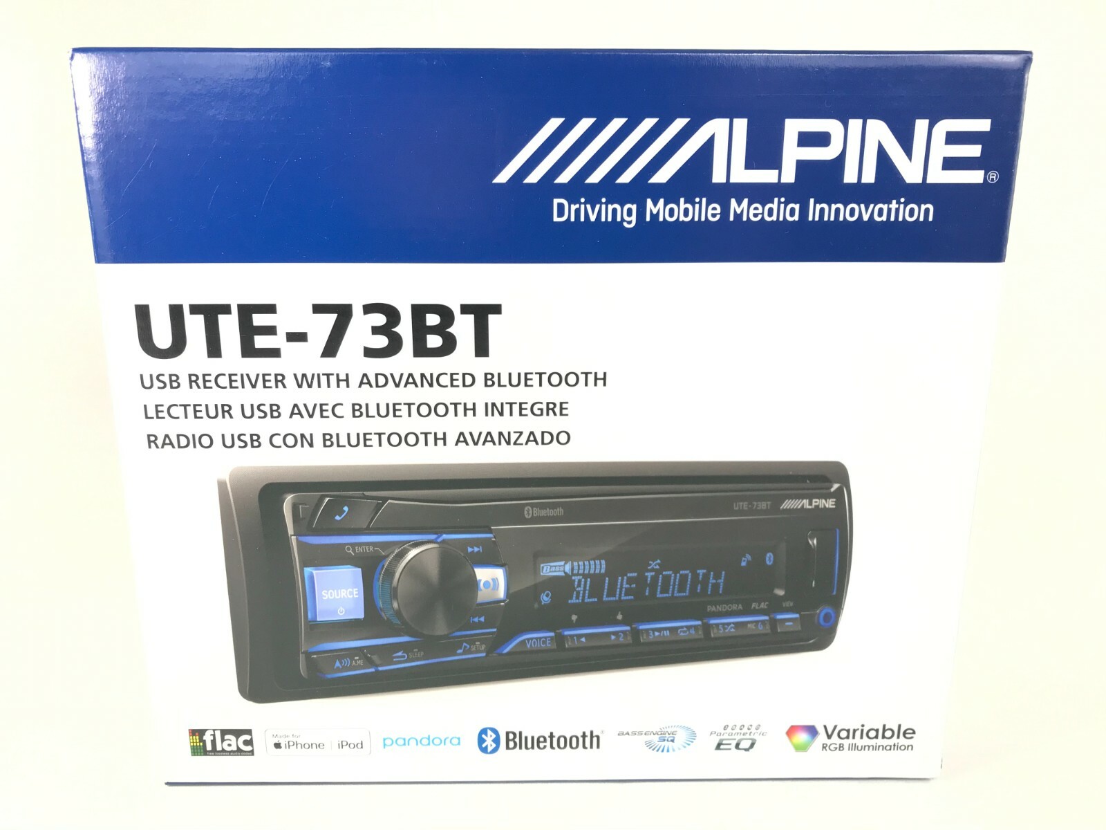 Alpine UTE-73BT Bluetooth Media Player iPhone Android Pandora AM FM USB Aux 6-Ch