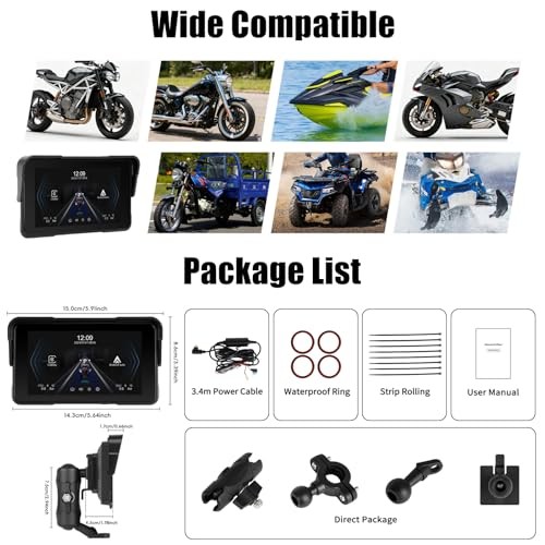 Motorcycle Wireless CarPlay & Android Auto Screen 5″ IP68 5″ + IP68